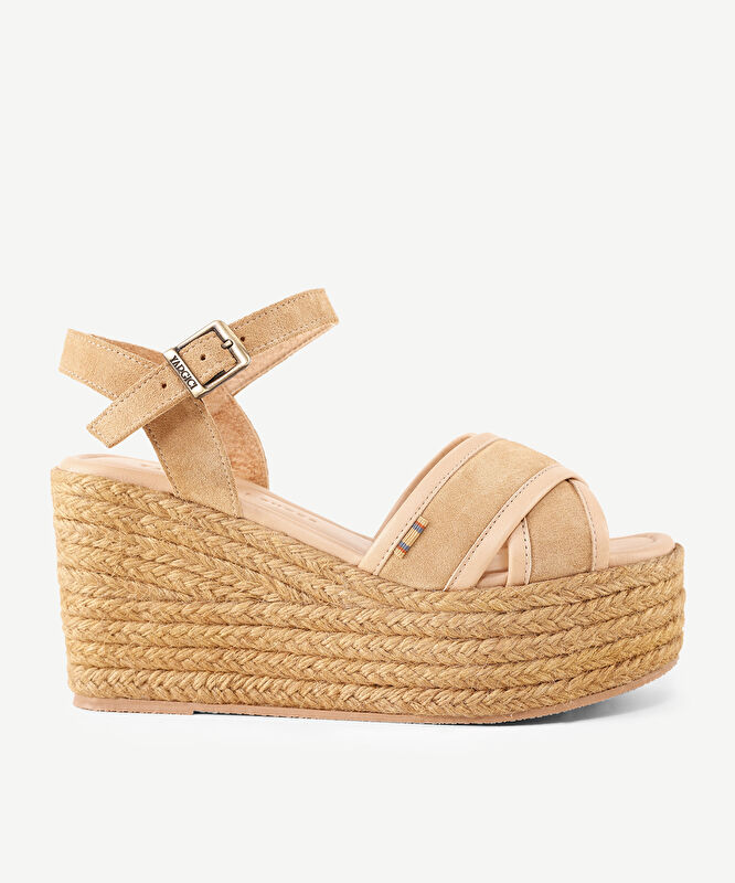 Ekstra Yumuşak Deri Yüksek Espadril