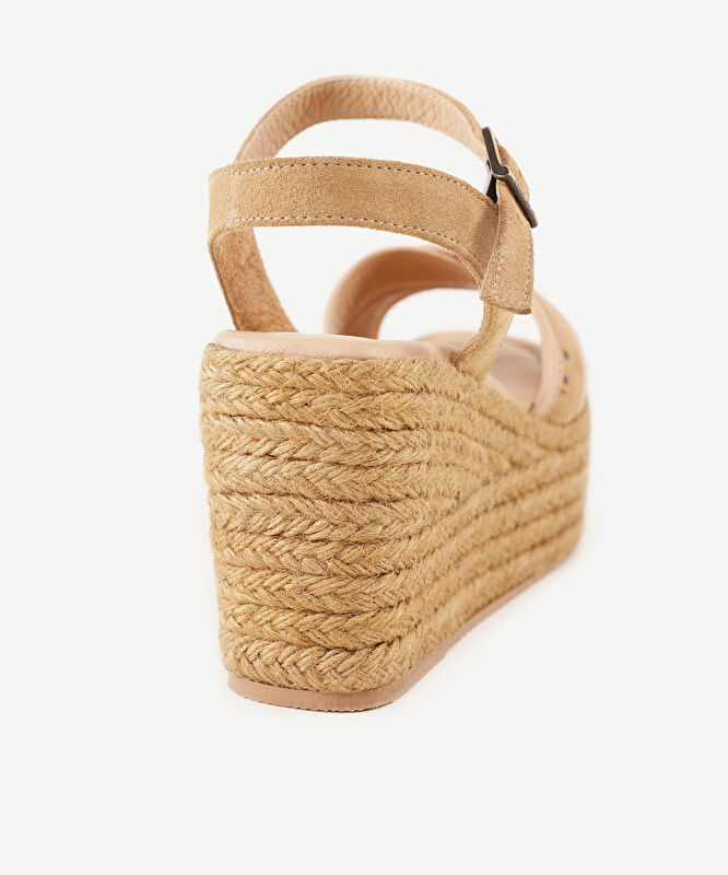 Ekstra Yumuşak Deri Yüksek Espadril