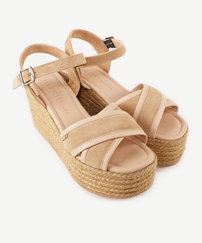 Ekstra Yumuşak Deri Yüksek Espadril