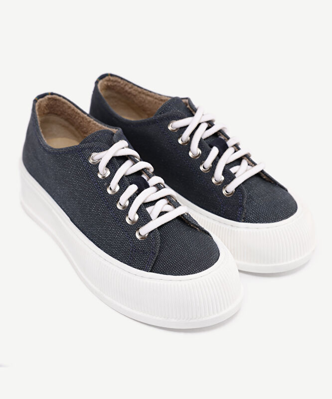 Deri Astarlı Kanvas Sneakers