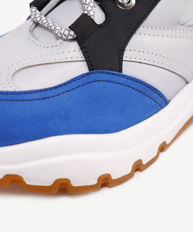 Deri Kumaş Karışımı Kalın Taban Sneakers