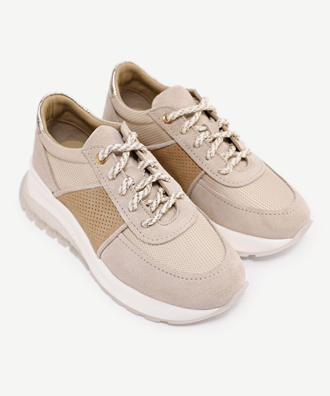 File Detaylı Deri Sneakers