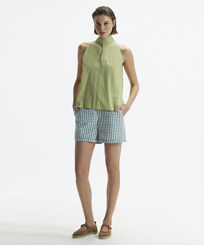 Beli Lastikli Duble Paça Kısa Şort