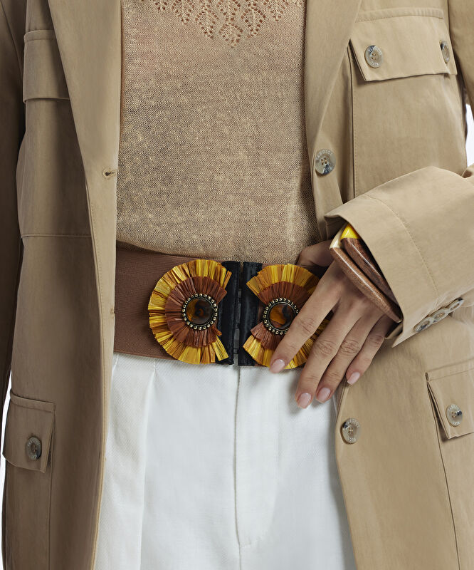 Kırlangıç Yaka Kemerli Safari Ceket