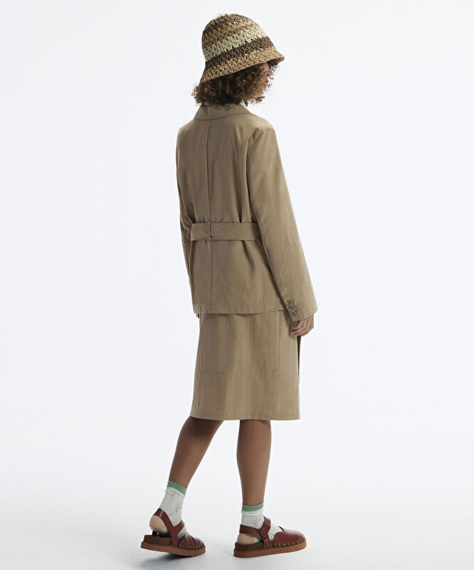 Kırlangıç Yaka Kemerli Safari Ceket