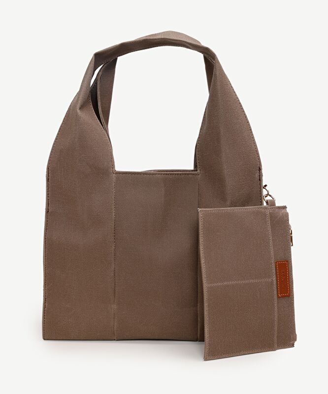 Küçük Boy Kanvas Pileli Çanta