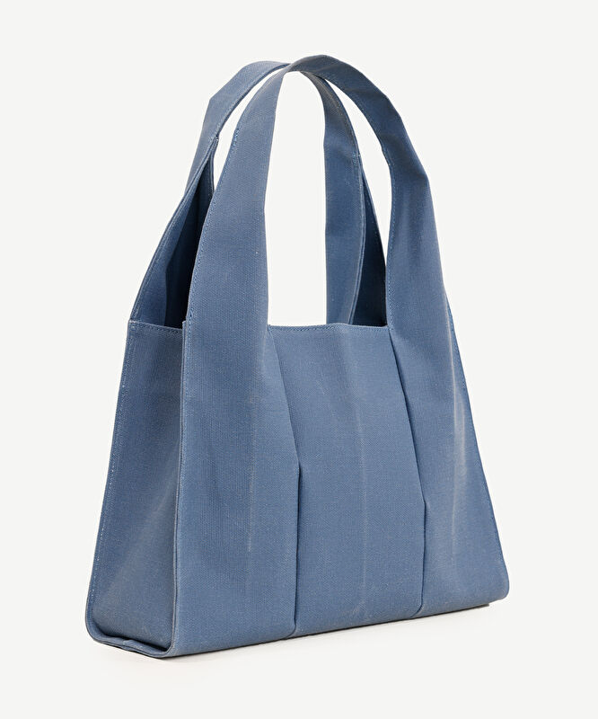 Küçük Boy Kanvas Pileli Çanta