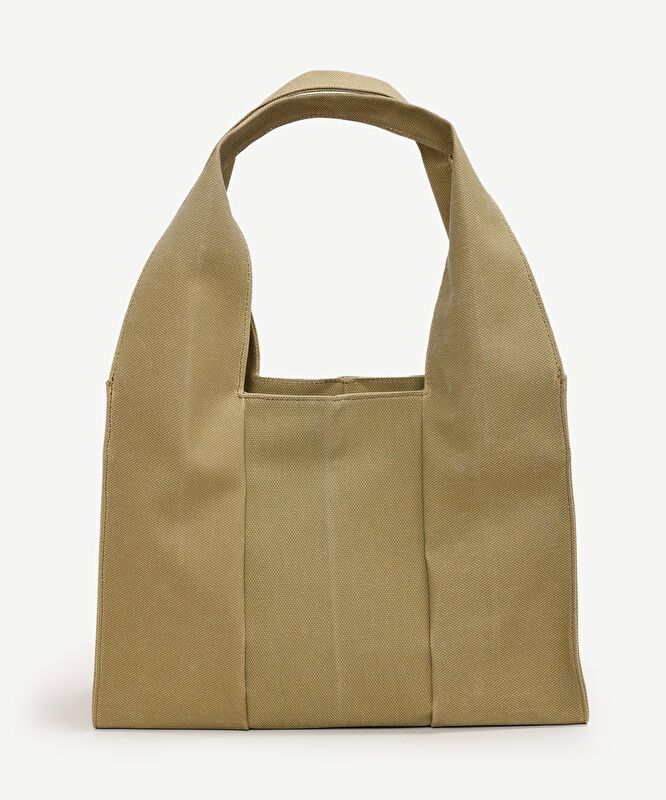 Küçük Boy Kanvas Pileli Çanta