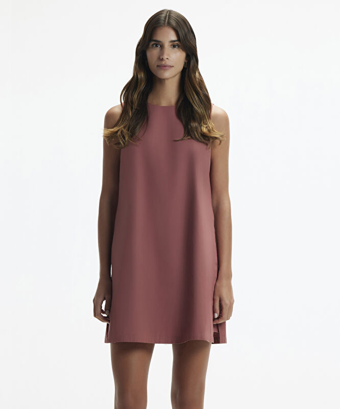 Kayık Yaka Diz Üstü Elbise