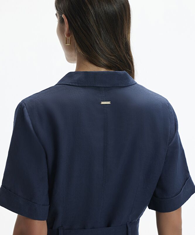 Ceket Yaka Kısa Kol Elbise