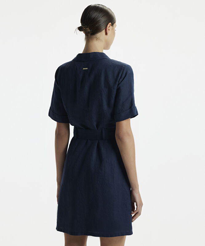 Ceket Yaka Kısa Kol Elbise