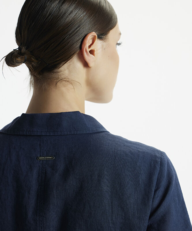 Ceket Yaka Kısa Kol Elbise