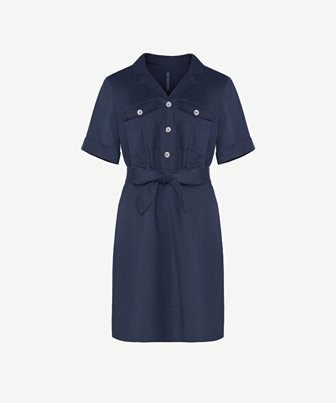 Ceket Yaka Kısa Kol Elbise