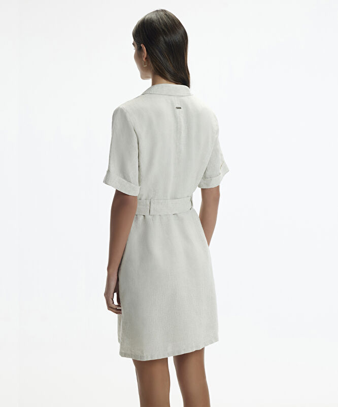 Ceket Yaka Kısa Kol Elbise