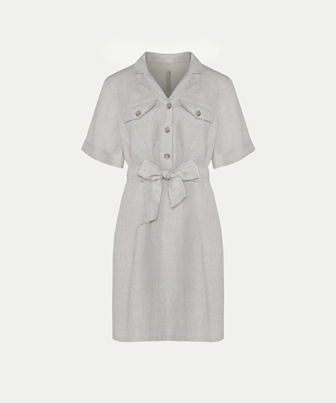 Ceket Yaka Kısa Kol Elbise