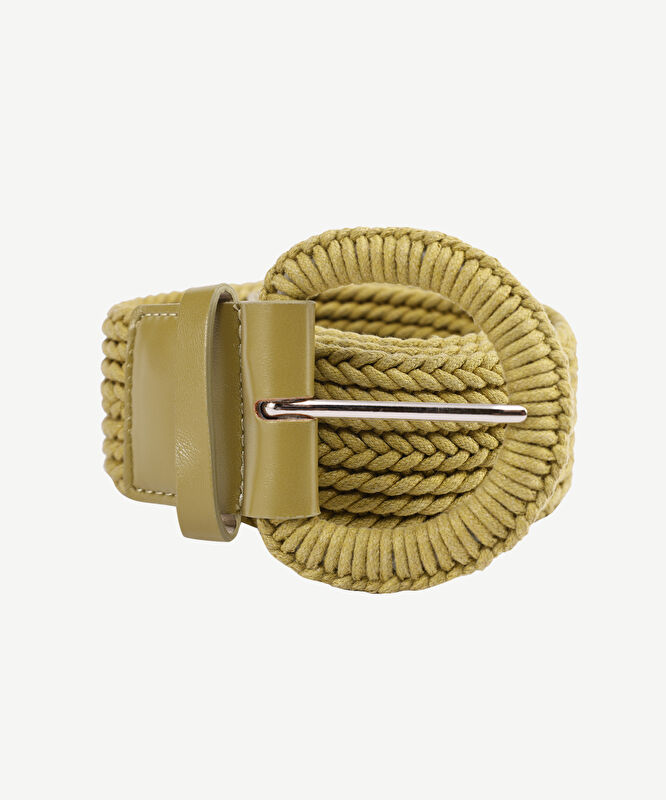 Geniş Toka Detaylı Pamuklu Elastik Kemer