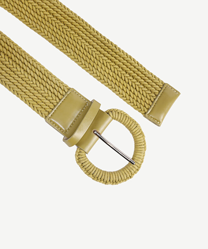 Geniş Toka Detaylı Pamuklu Elastik Kemer