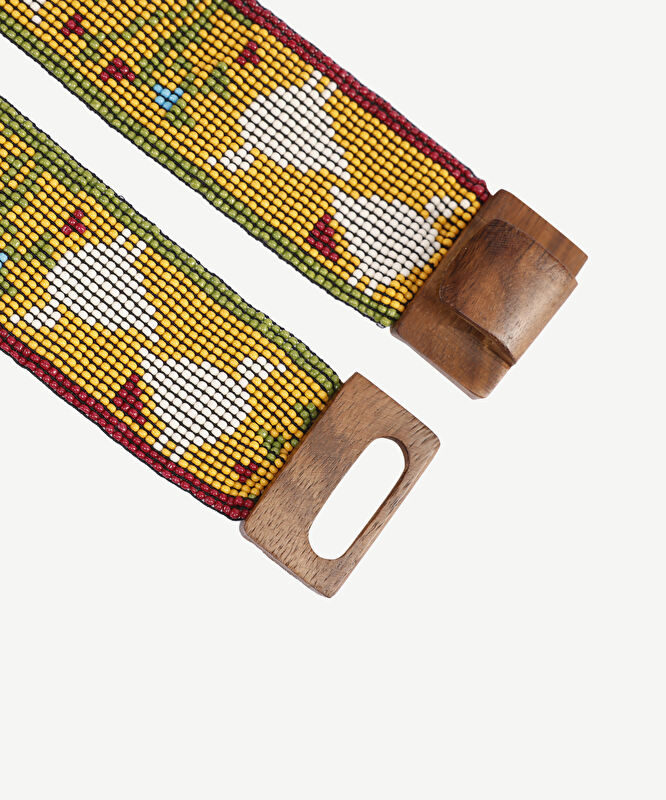 Nubiya Desenli Elastik Boncuk Kemer