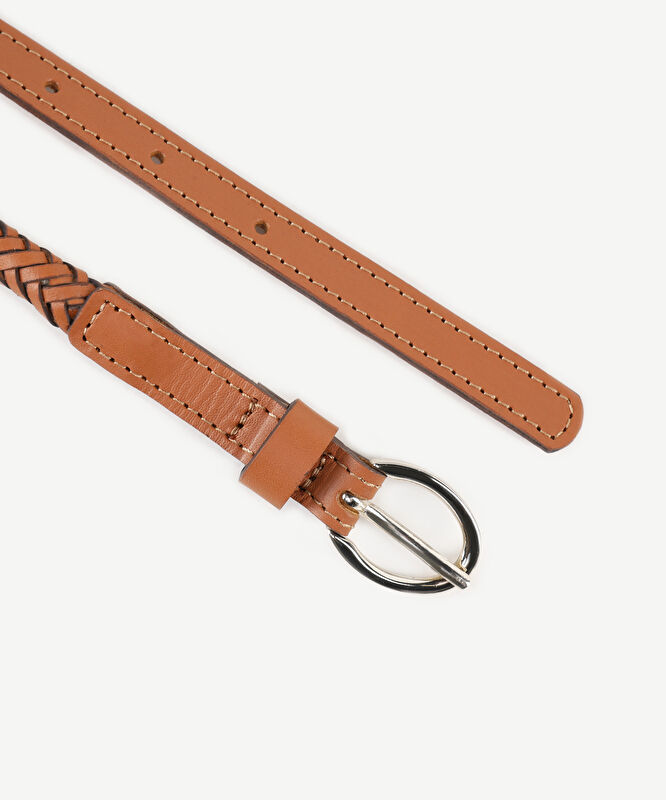 İnce Örgülü Deri Kemer