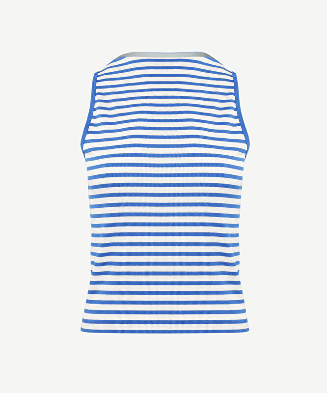 Dık Yaka Kolsuz T-Shirt
