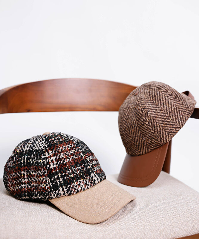 Balıksırtı Desenli Yün Şapka