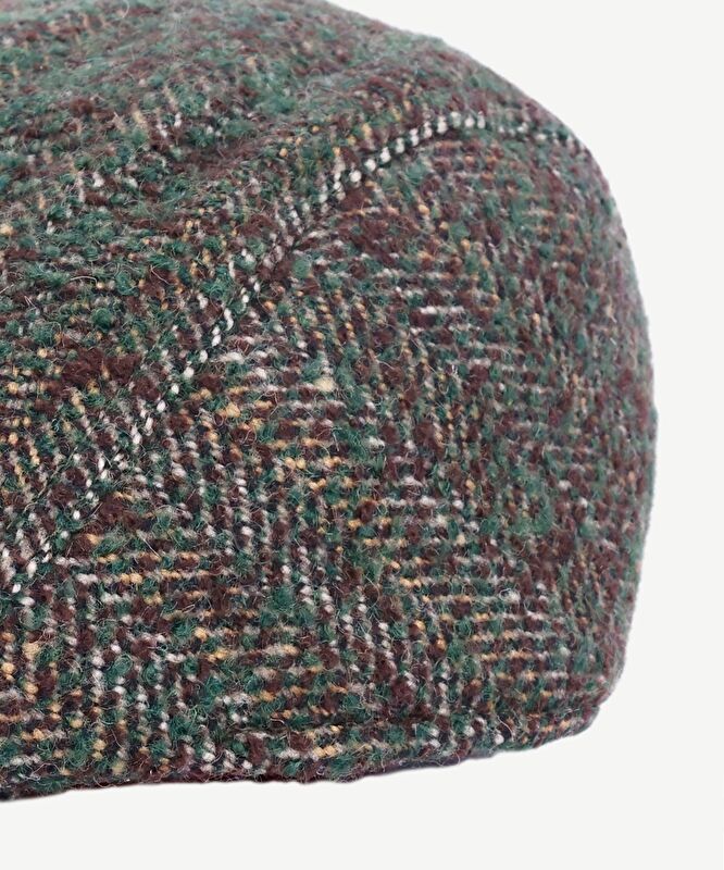 Yün Karışımlı Ekose Desen Kasket Şapka