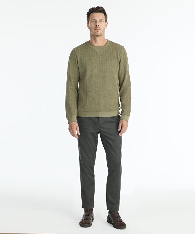 Regular Bisiklet Yaka Uzun Kol Sweatshirt