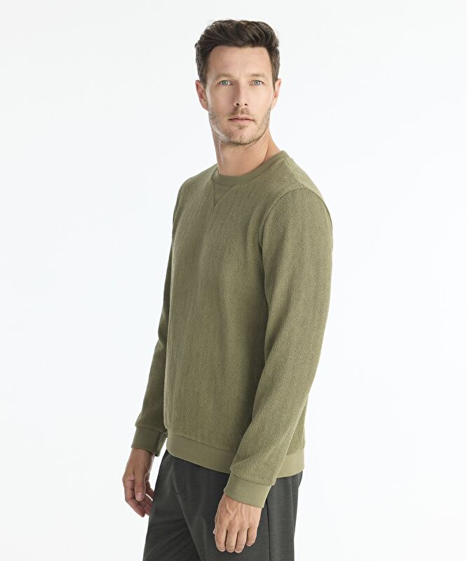 Regular Bisiklet Yaka Uzun Kol Sweatshirt