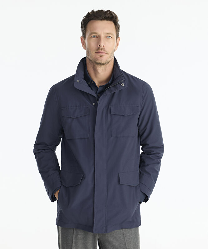 Regular Dik Yaka Uzun Kol Yağmurluk