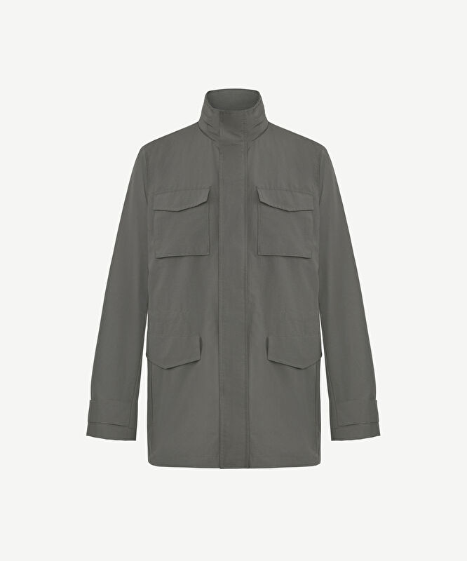 Regular Dik Yaka Uzun Kol Yağmurluk