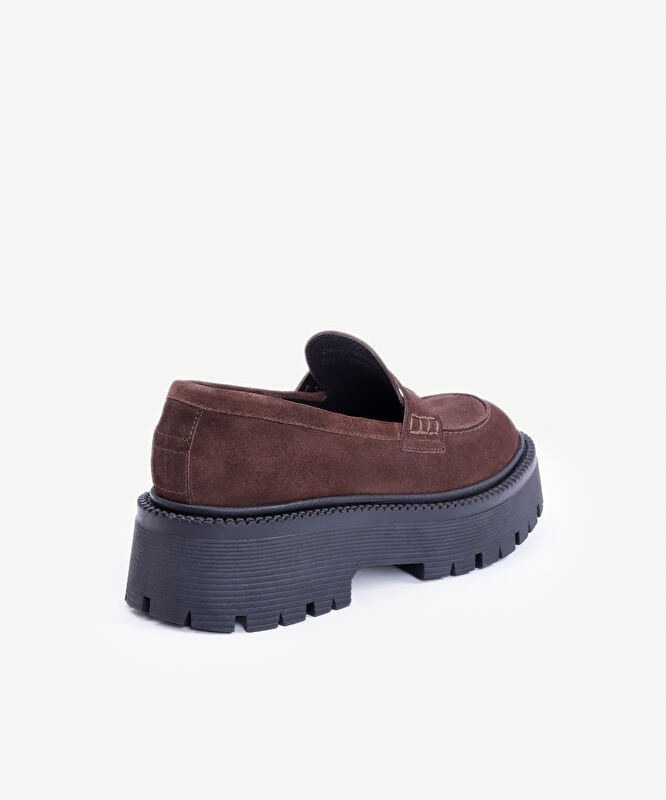 Yüksek Tabanlı Deri Loafer