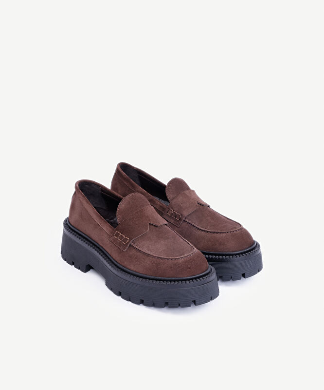 Yüksek Tabanlı Deri Loafer