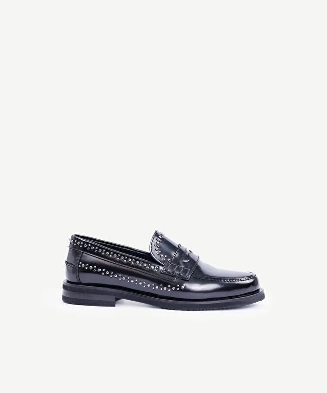 Zımba Detaylı Deri Loafer