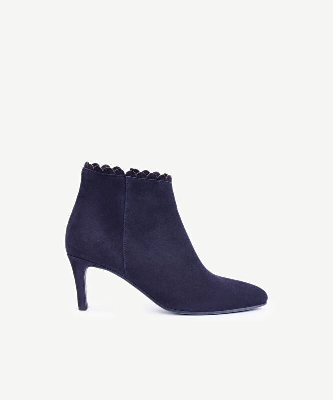 Fermuarlı Deri Topuklu Ayakkabı