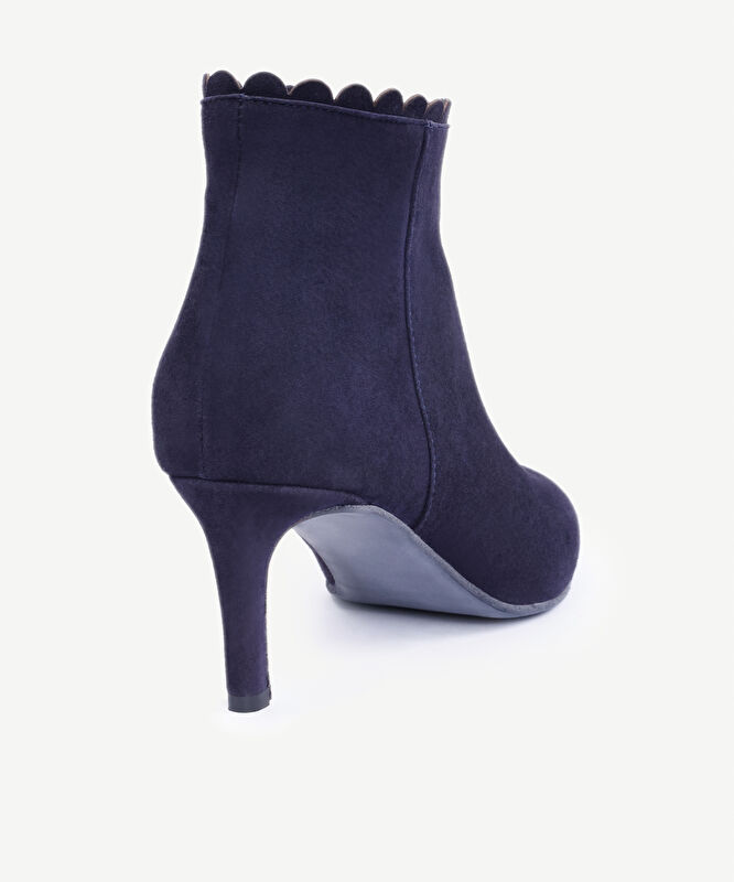 Fermuarlı Deri Topuklu Ayakkabı