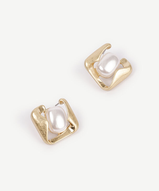 Akrilik İnci Detaylı Küpe