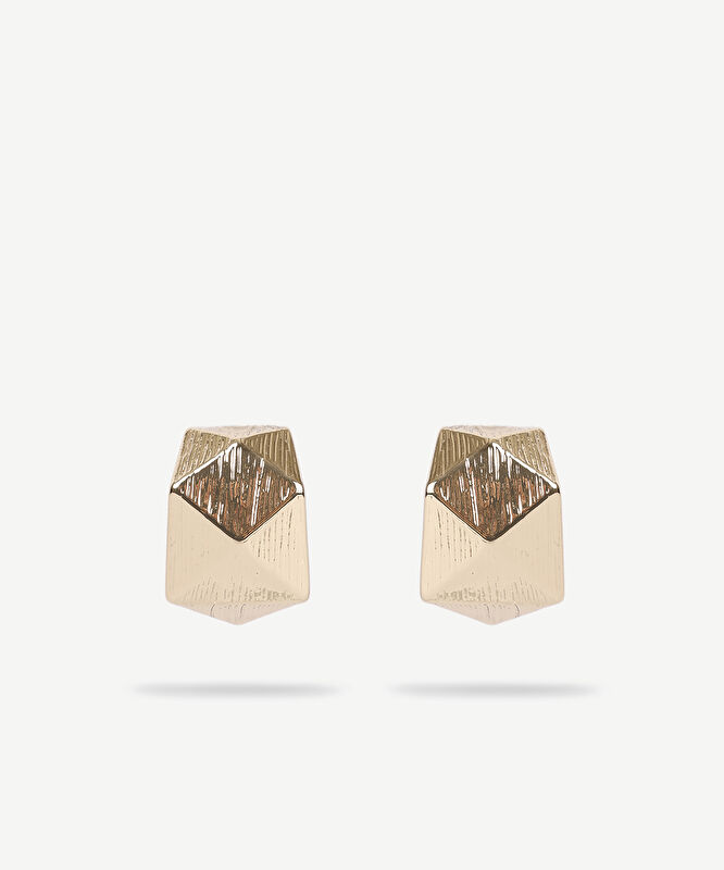 Geometrik Formlu Gold Küpe