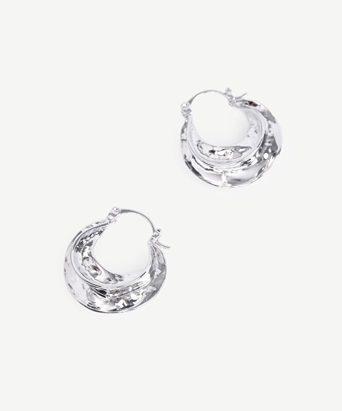 Asimetrik Formlu Gümüş Küpe