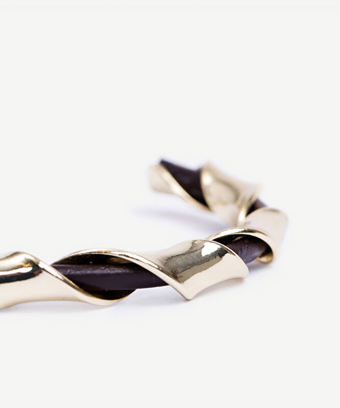 Deri Detaylı Cuff Bileklik