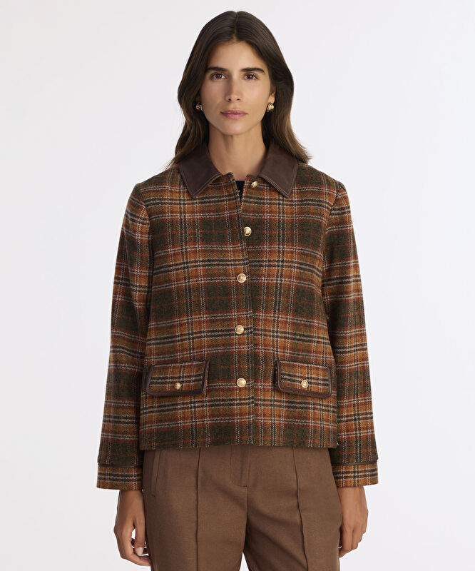 Cropped Gömlek Yaka Uzun Kol Ceket