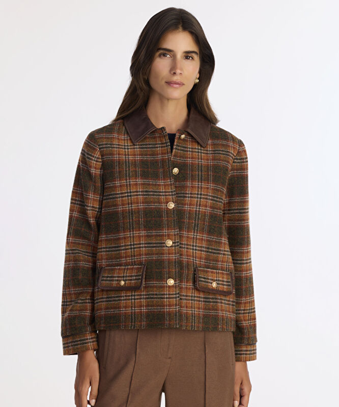 Cropped Gömlek Yaka Uzun Kol Ceket