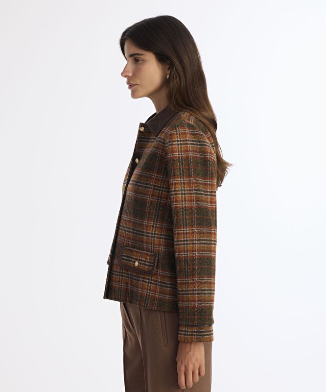 Cropped Gömlek Yaka Uzun Kol Ceket