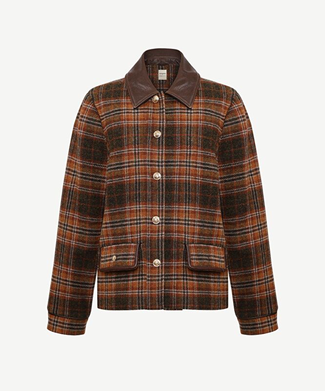 Cropped Gömlek Yaka Uzun Kol Ceket