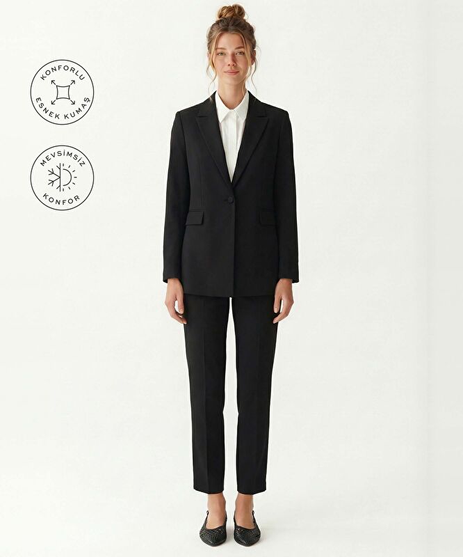 Regular Ceket Yaka Uzun Kol Ceket