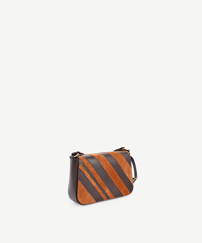 Patch Görünümlü Deri Çapraz Çanta