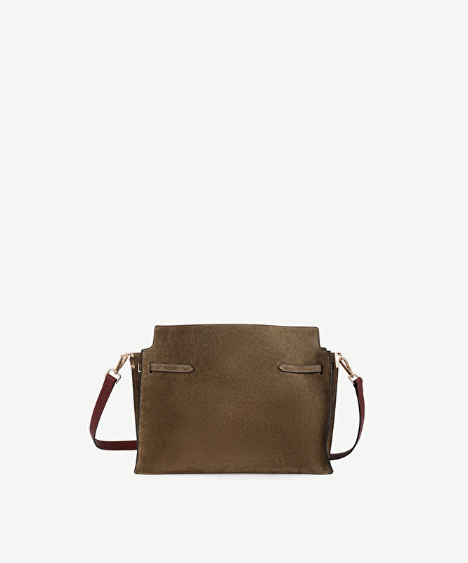 Kemer Detaylı Süet Deri Omuz Çantası