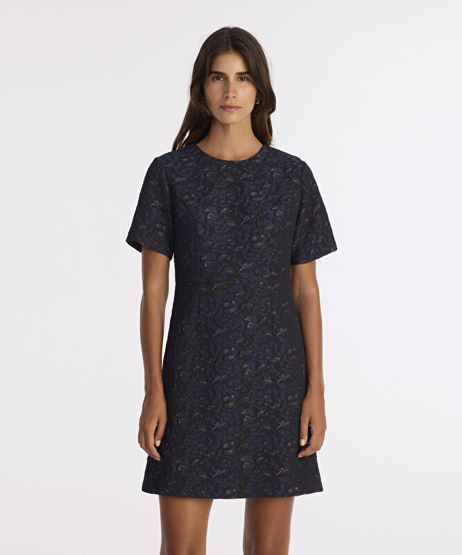 A Form Bisiklet Yaka Kısa Kol Elbise