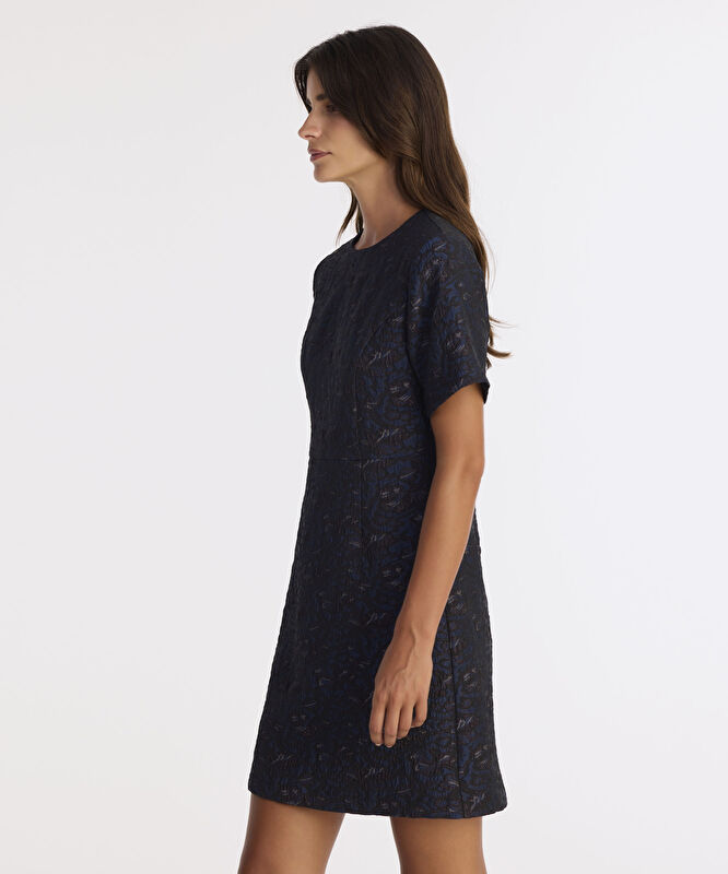 A Form Bisiklet Yaka Kısa Kol Elbise