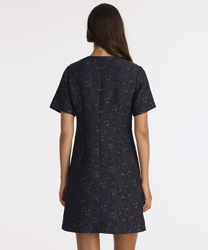 A Form Bisiklet Yaka Kısa Kol Elbise