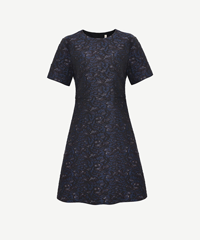 A Form Bisiklet Yaka Kısa Kol Elbise